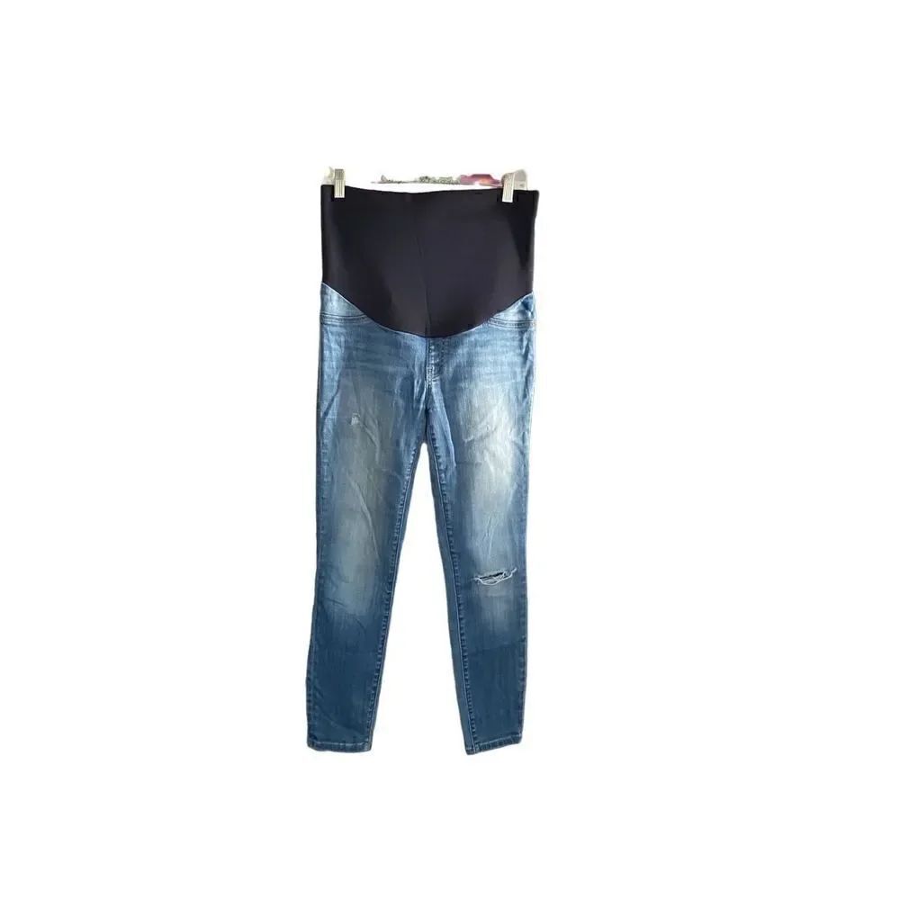 Lila, Ryan, maternity distressed, blue skinny jeans, 29/size 8
